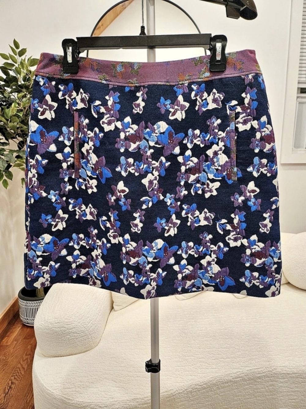 Minifalda Floral Jacquard "Cardana" de Maeve Anthropologie - Talla 12 (EU 44)